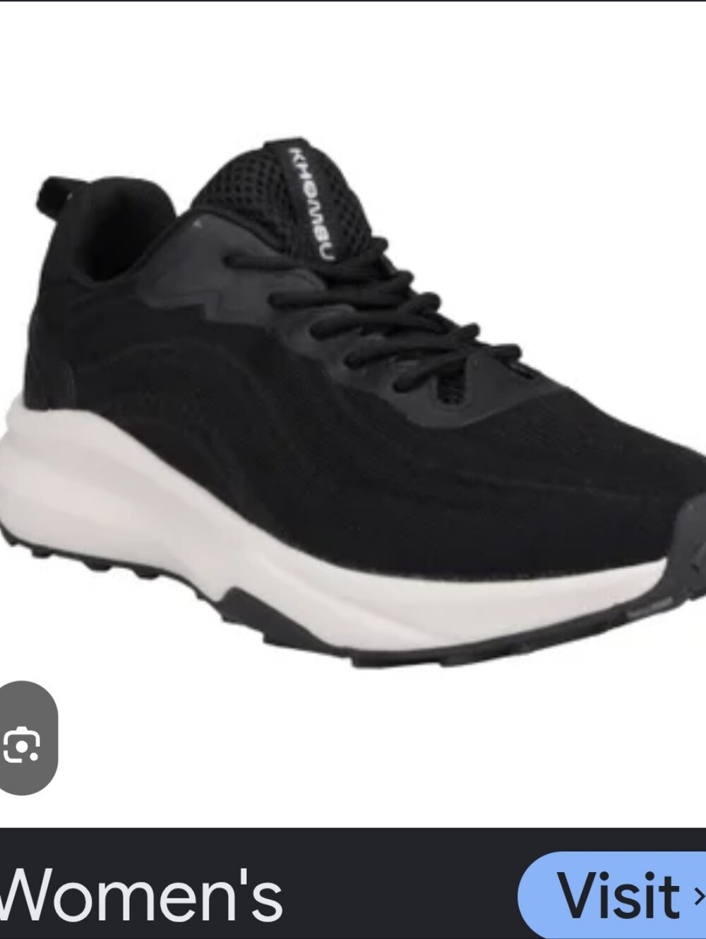 Khombu Women's Black and White Platform Lace-Up Sneakers